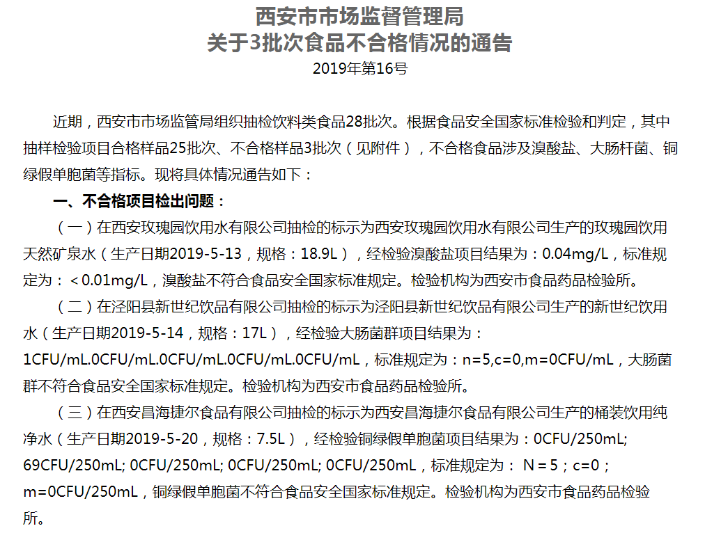 瓶装水溴酸盐超标伤身体     专家建议喝凉白开水