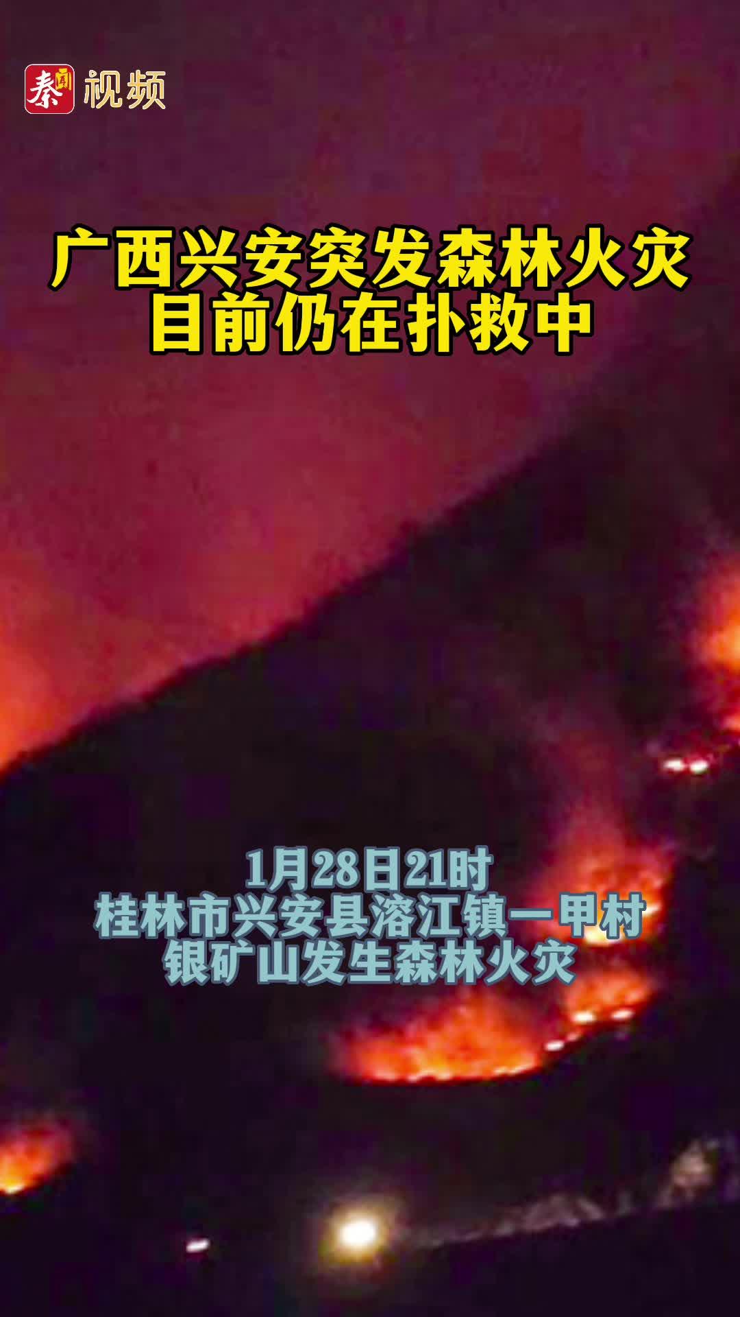 广西兴安突发森林火灾 目前仍在扑救中