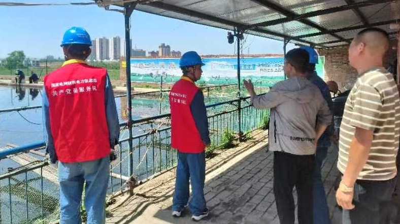 国网渭南供电公司:“红马甲”在行动 守护鱼塘用电安全