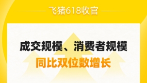 飞猪618：成交规模及参与消费者规模双增长