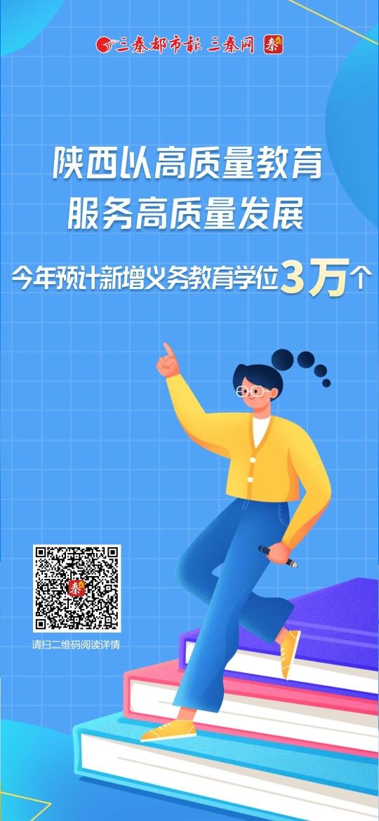 陕西以高质量教育服务高质量发展 今年预计新增义务教育学位3万个