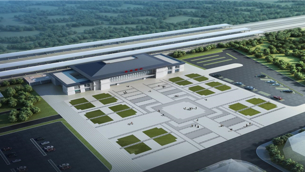 西延高铁首座新建站台雨棚顺利封顶