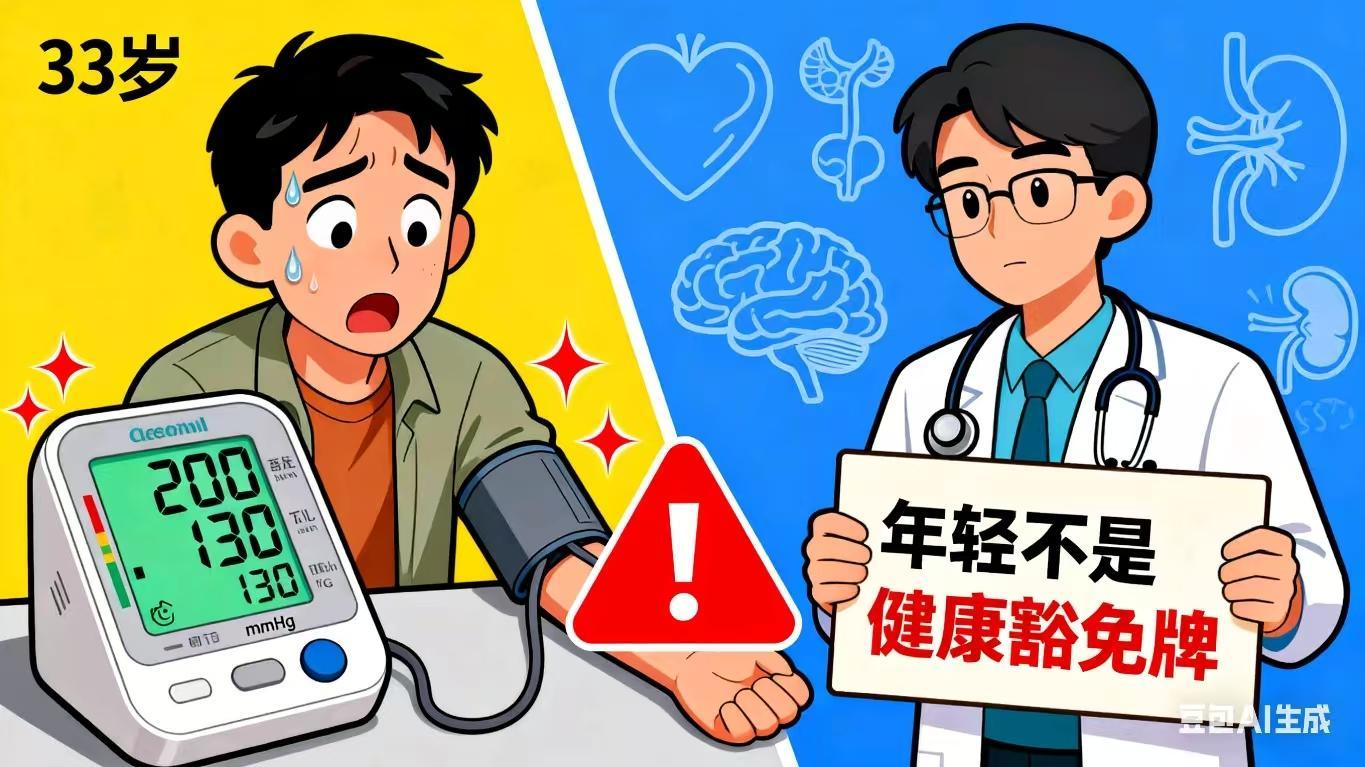 33岁男子血压飙升至200/130mmHg 多器官亮红灯！医生：年轻不是健康“豁免牌”