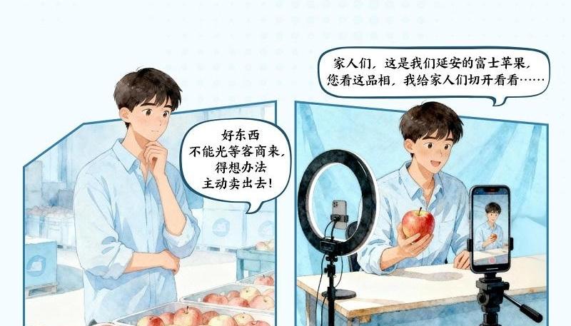 【我在老区“种”青春· AI漫画】云端筑梦 直播促农