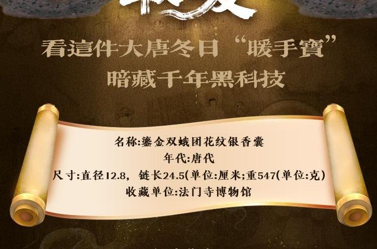 长图｜不仅能熏香 还可以取暖  看这件大唐冬日“暖手宝”，暗藏千年黑科技