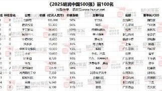 《2025胡润中国500强》榜单发布 陕西4家企业上榜