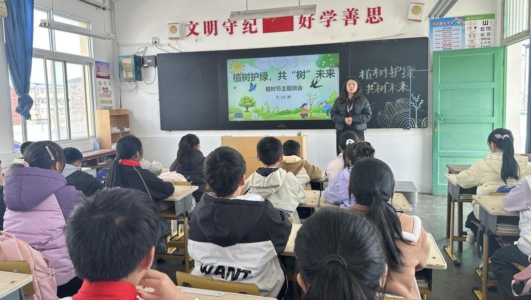 西乡县金牛小学开展植树主题实践活动