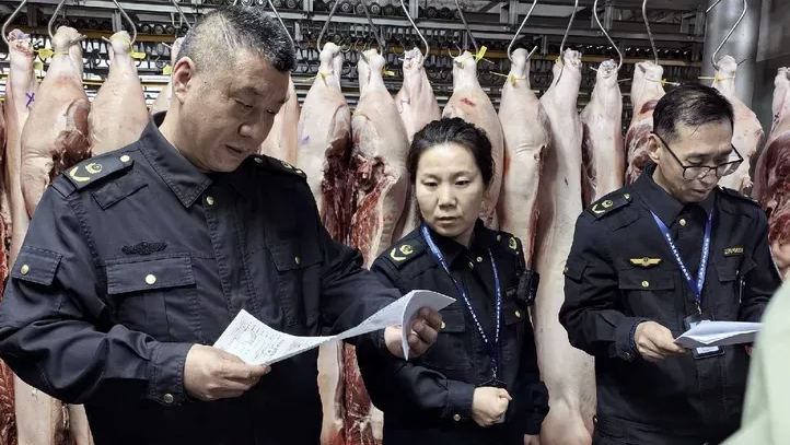 未央区“午夜突击”精准守护肉品安全