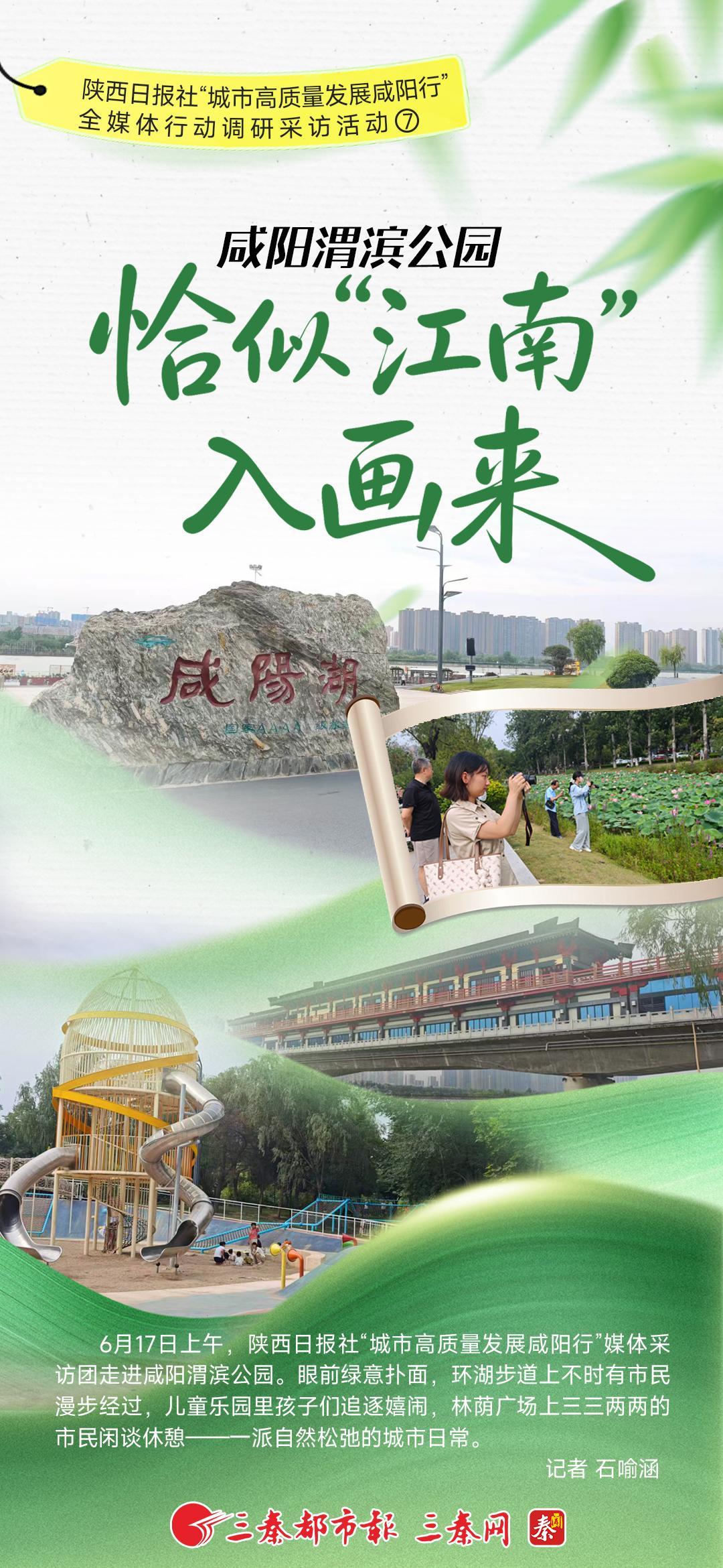 陕西日报社“城市高质量发展咸阳行”全媒体行动调研采访活动⑧咸阳渭滨公园：恰似“江南”入画来