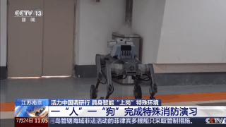 活力中国调研行丨机器人搭档机器狗 完成特殊消防演习