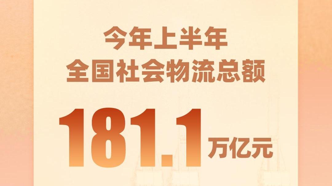 视频丨上半年全国社会物流总额超180万亿元